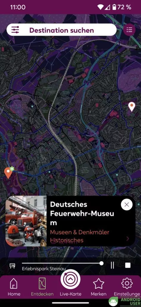 Im Entdecken Tab der signseeing App findest du verschiedene Destinationen