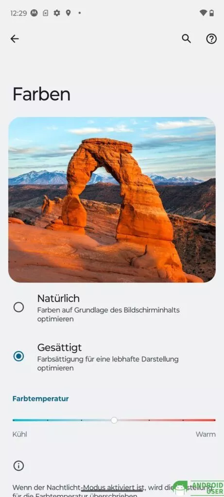 Farben des Displays Moto G54 5G