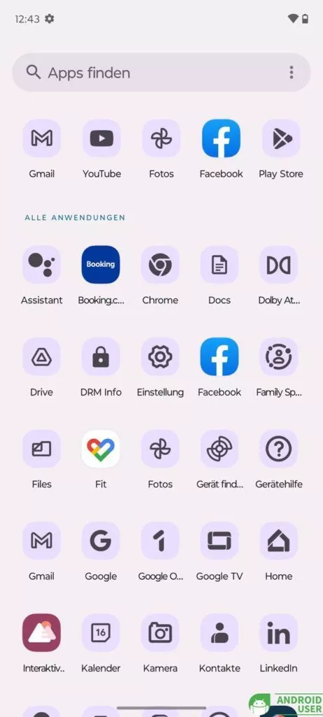 Der App-Drawer des Moto G54 5G
