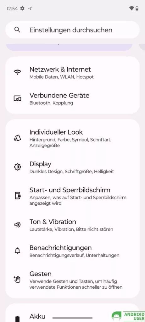 Einstellungen des Motorola Moto G54 5G