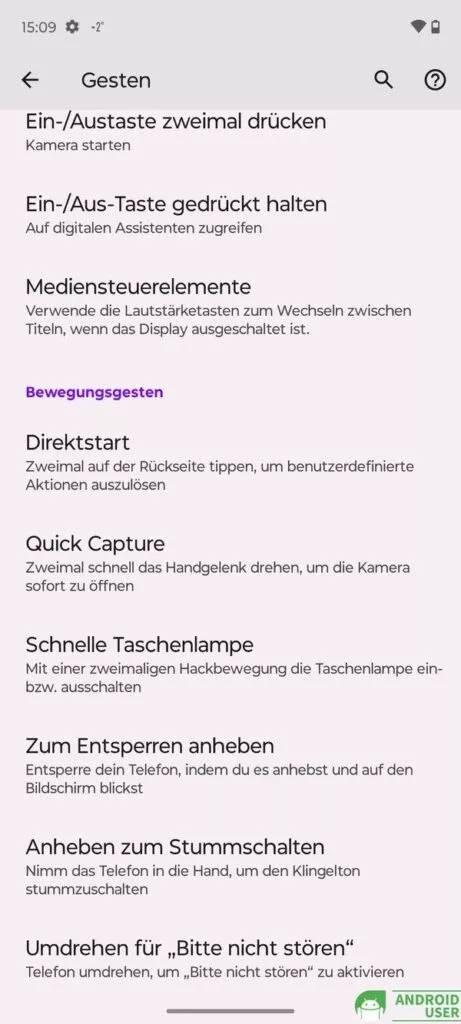 Das Moto G54 5G bietet diverse Bewegungsgesten
