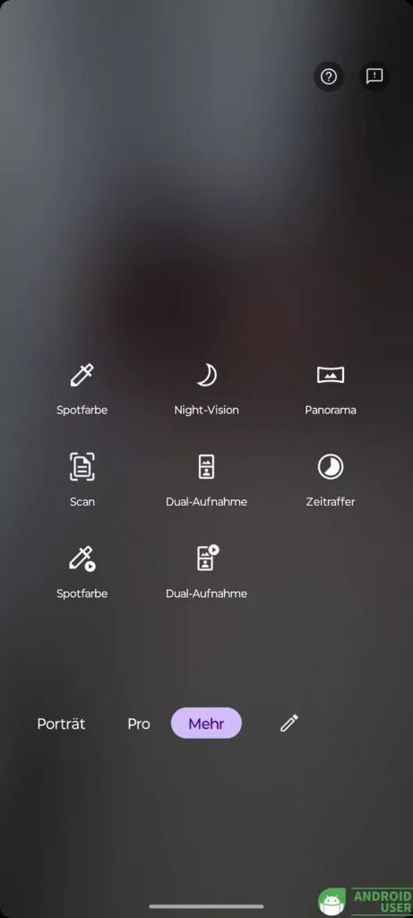 Weitere Modi der Kamera des Moto G54 5G