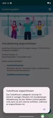 Das Aufladen erfolgt schnell auf dem Motorola Moto G54 5G