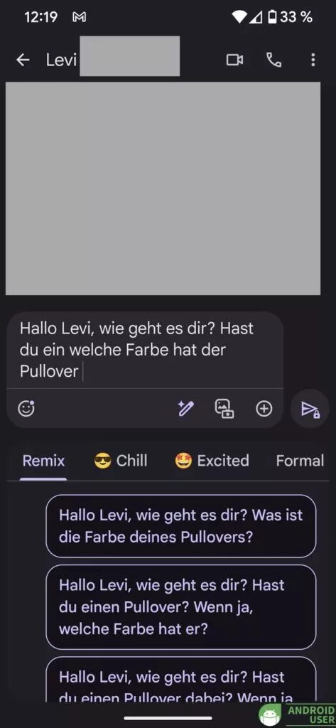 Magic Compose Remix in Google Messages