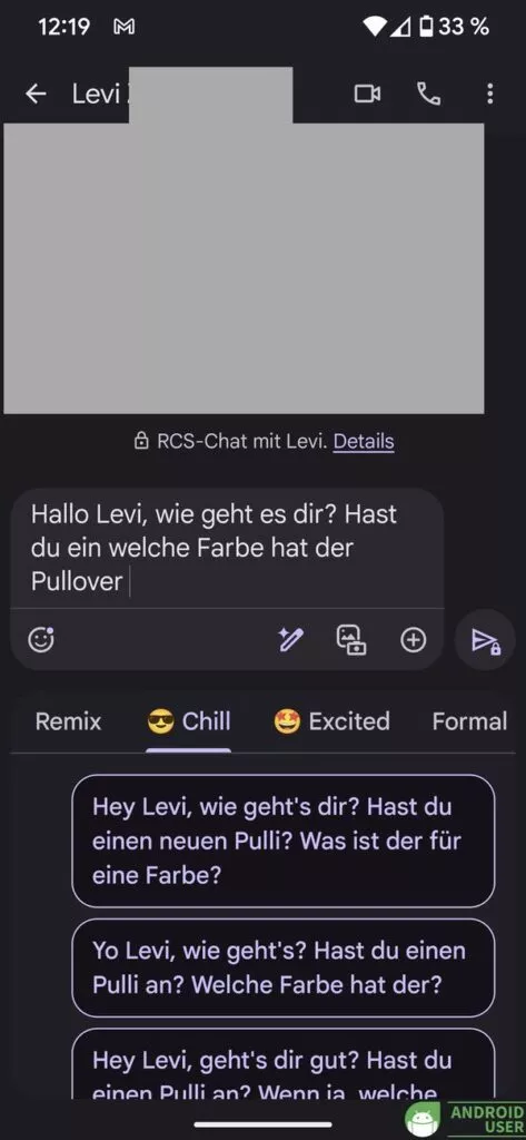 Magic Compose Chill in Google Messages