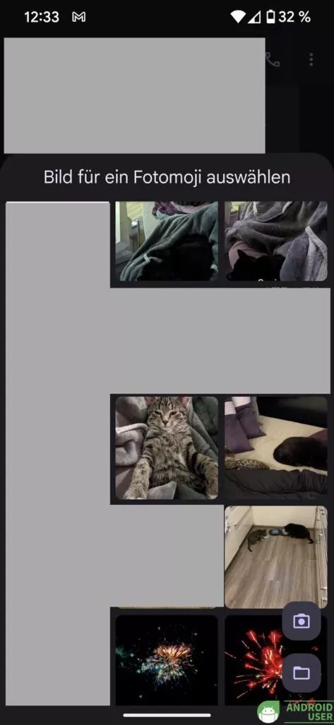 Für das Fotomoji wählst du ein Bild aus