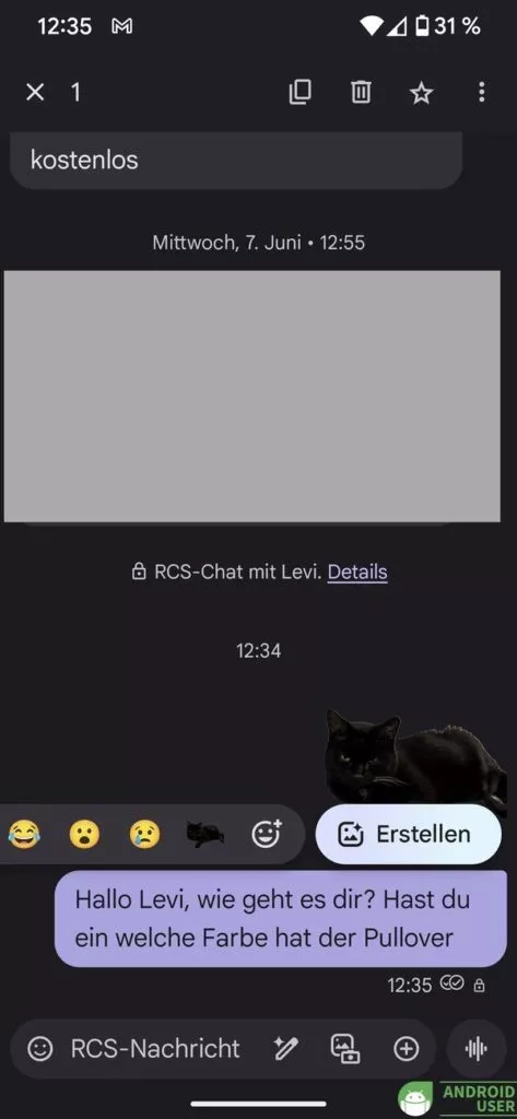 Du kannst auf eine Nachricht mit einem Fotomoji reagieren 