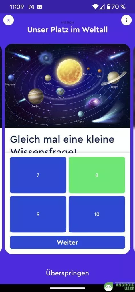 Eine Wissensfrage in Family Missions