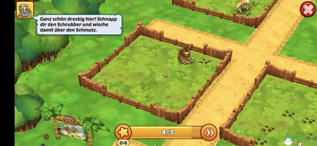Du säuberst die Gehege in Zoo 2: Animal Park
