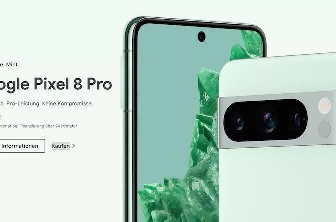 Das Pixel 8 in Minty Fresh