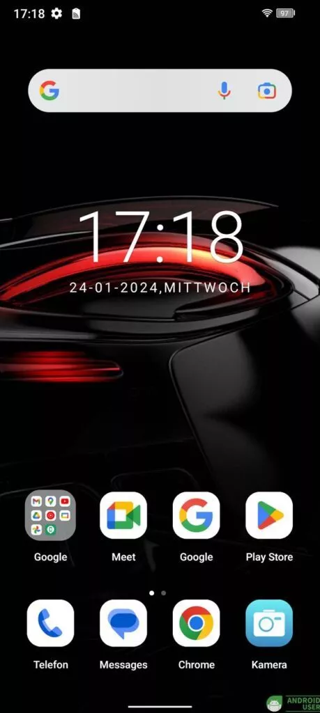 Homescreen des Fossibot F102 Outdoor Handy