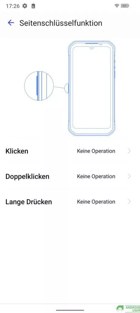 Die Aktionstaste des Outdoor Handy Fossibot F102 kannst du belegen