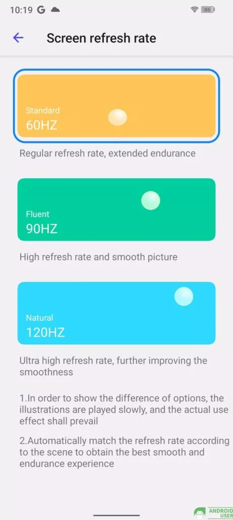 Die Bildwiederholrate beträgt 120 Hz.