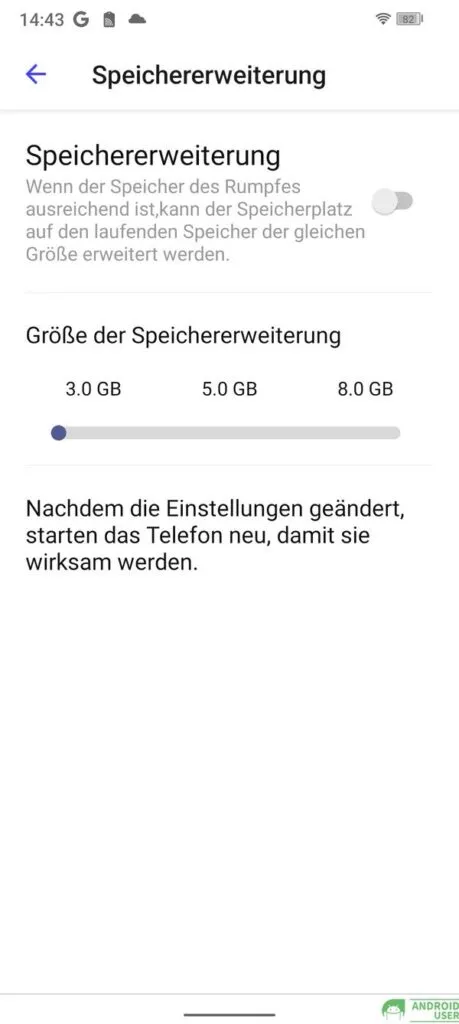 Eine Speichererweiterung ist virtuell möglich