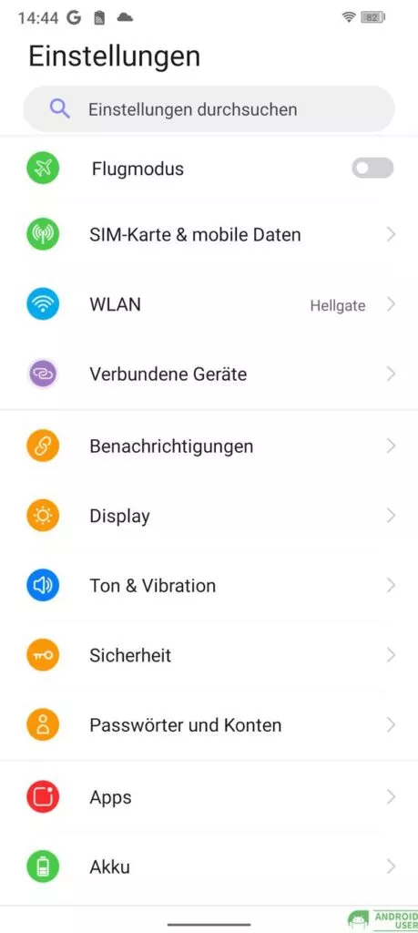 Die Einstellungen des Fossibot Outdoor Handy
