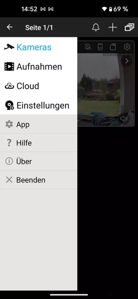Die Einstellungen ind er Instar App