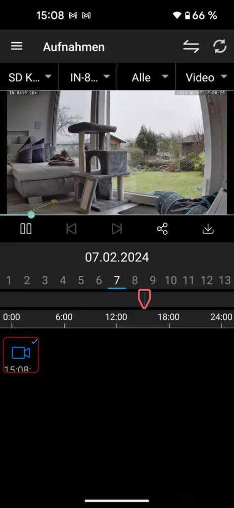 Abspielen eines auf der SD Karte gespeicherten Videos der Instar IN-8415