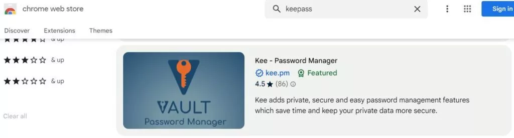 Kee - Password Manager von KeeVault als Chrome Erweiterung installieren