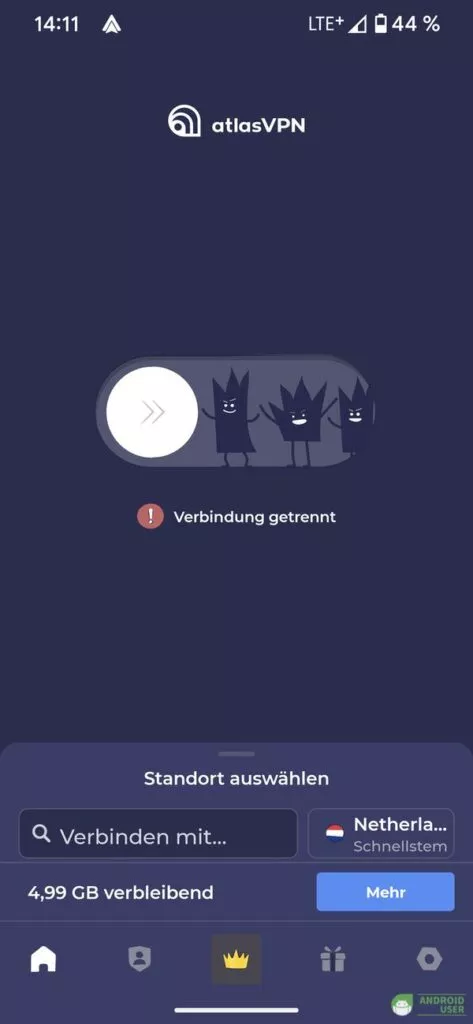 5 GB Datenlimit gibt es bei Atlas VPN in der Gratisversion