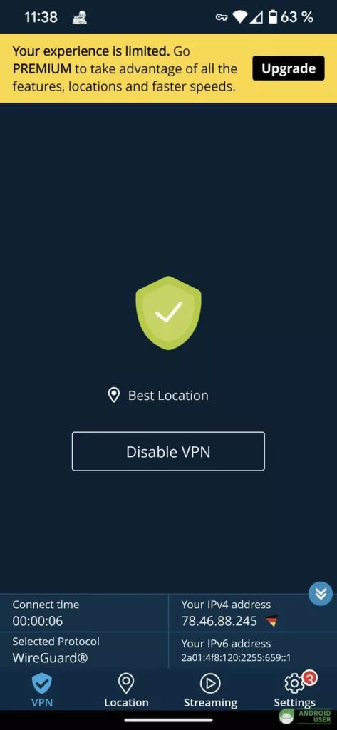 Hide me VPN für Android kann eine automatische Verbindung herstellen