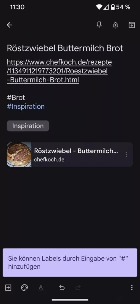 Mit der Rautetaste fügst du schnell ein Label hinzu