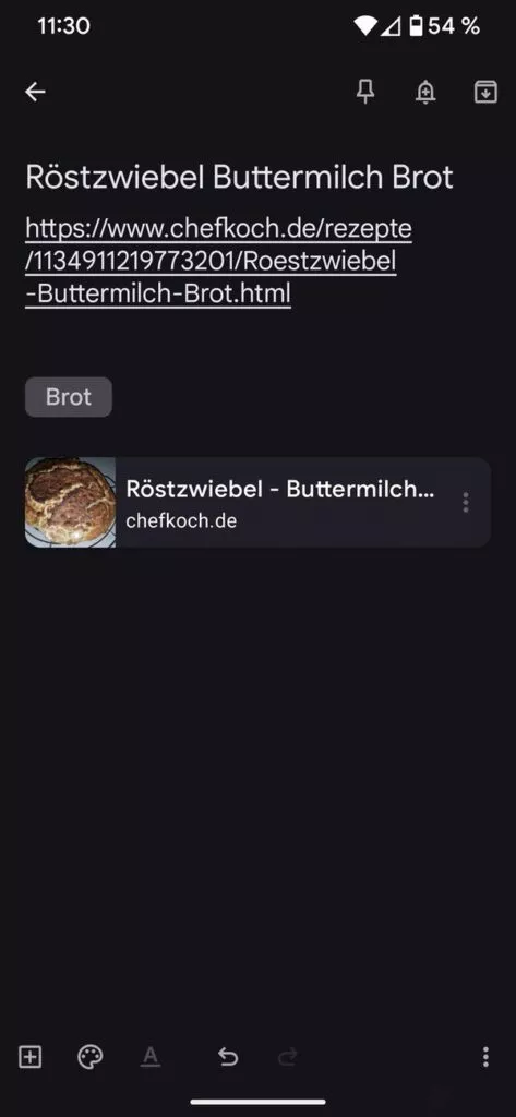 Eine Notiz mit Label