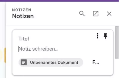 Das Dokument wird der Notiz angehängt