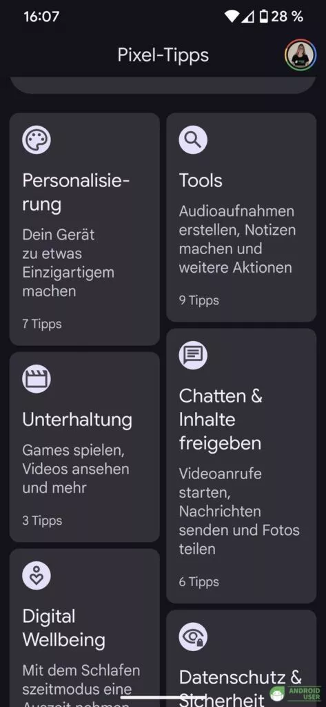 Du tippst auf Chatten und Inhalte freigeben