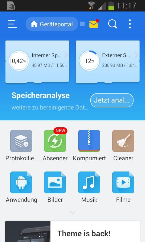 Den internen Speicher auswählen
