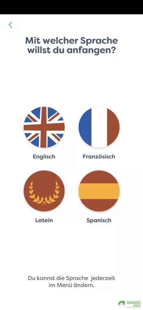 cabuu Zielsprache eingeben
