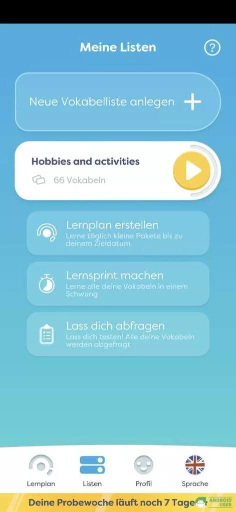 Lernplan erstellen in cabuu Vokabeln lernen