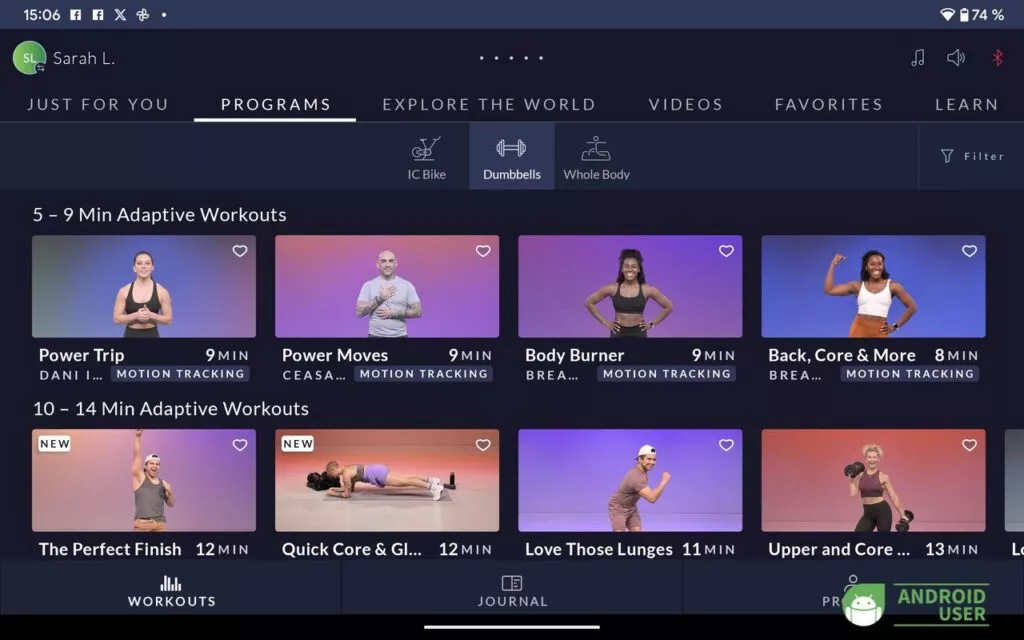 Alle Workouts im Überblick