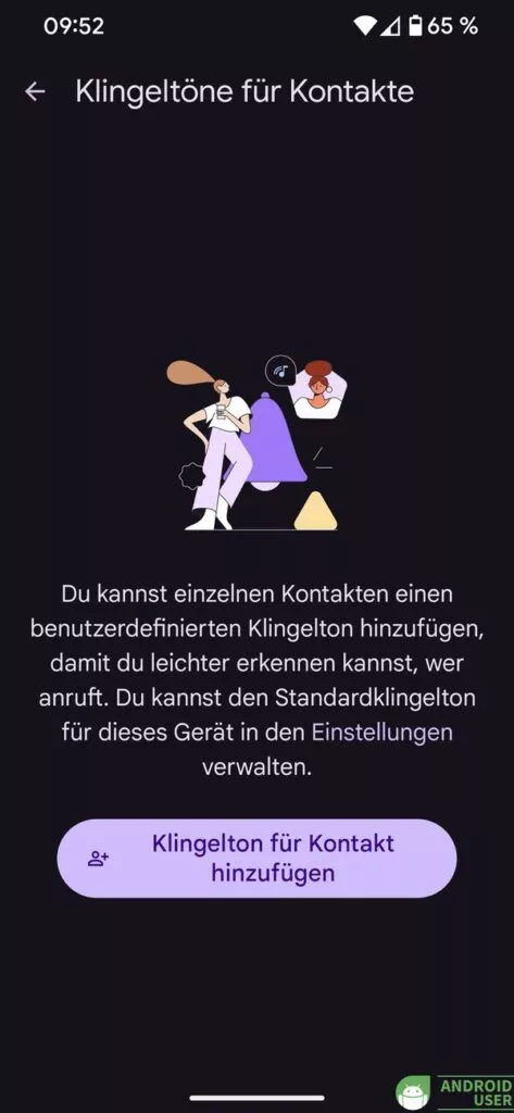 Kontakt auswählen für Klingelton