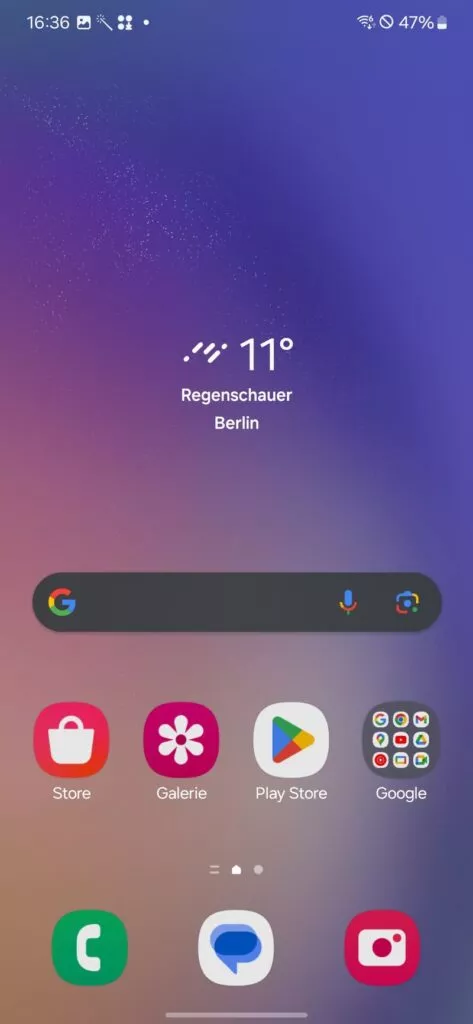 Homescreen des Samsung Galaxy A54 5G