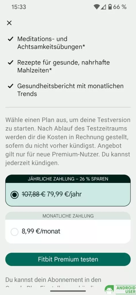 Fitbit Premium erneut 3 Monate Testversion