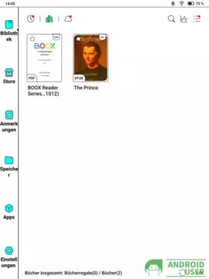 Vorinstallierte Bücher auf Englisch oder Thai auf dem E-Ink-Tablet