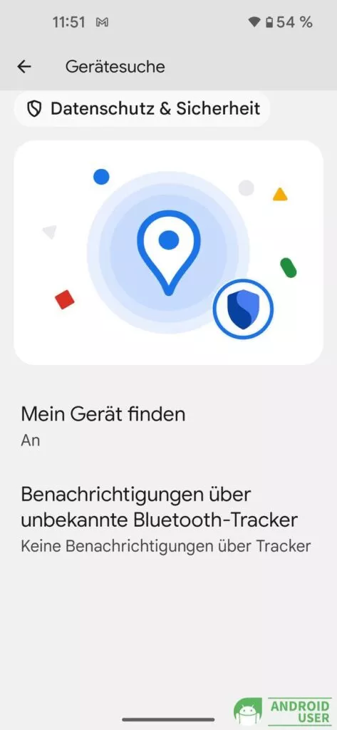 Das Pixel 5 mit den Warnungen vor unbekannten Trackern