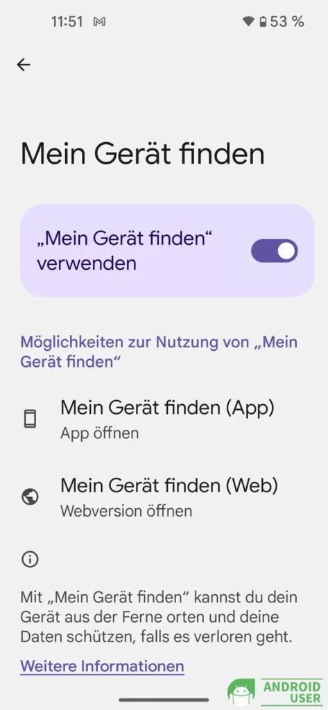 Mein Gerät finden auf dem pixel 5