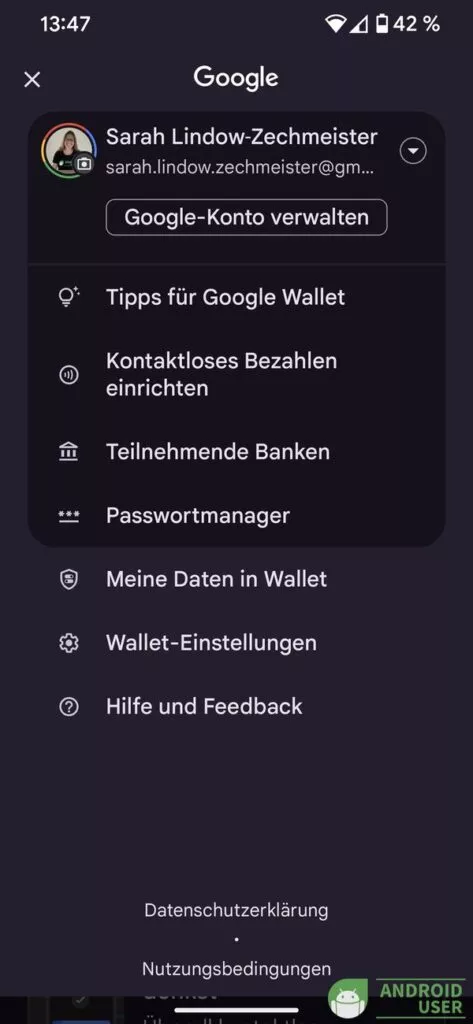 Die Google Wallet App und ihre Einstellungen