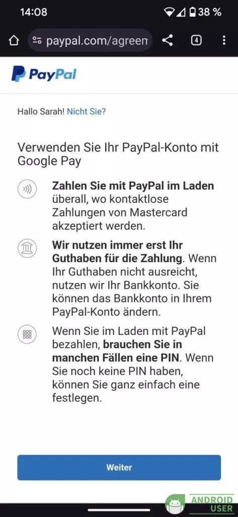 Nutzungsbedingungen abhaken