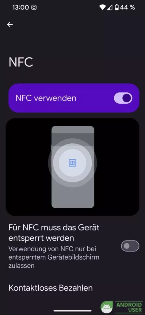 NFC verwenden und aktivieren