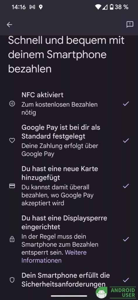 Eine Checkliste, um Google Pay zu nutzen