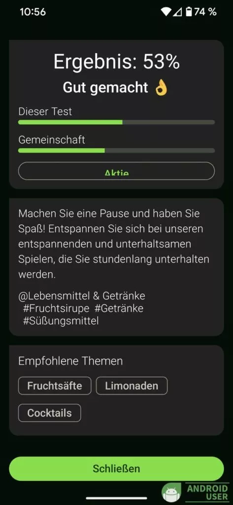 Deine Punkte in Snapquiz