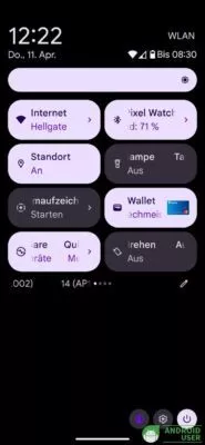 Google Wallet über die Schnelleinstellungen öffnen