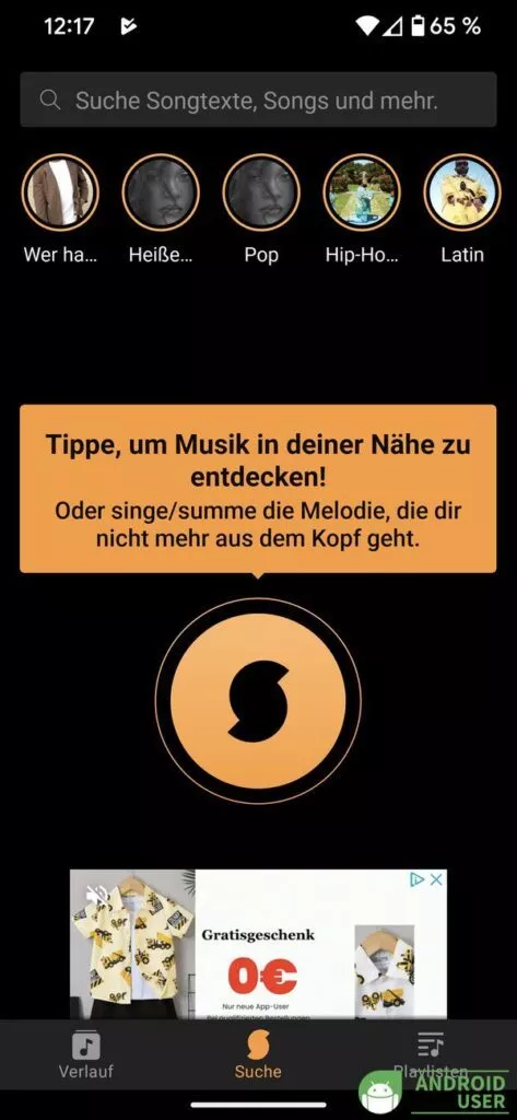 Musik erkennen mit Soundhound
