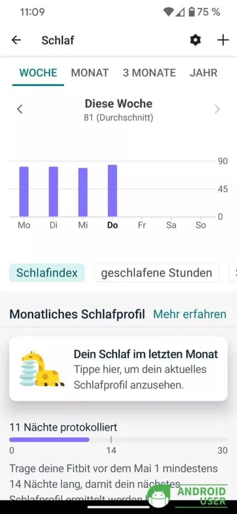 Schlaftier Fitbit altes Design