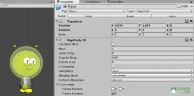 Über ein sogenanntes Rigidbody, die Physik-Komponenten in Unity3D, kannst du deinem Objekt Gravitation und Masse zuweisen.