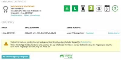 Unser Spiel hat die Altersfreigabe FSK 3.