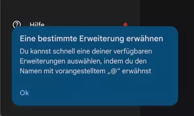 Gemini Erweiterungen kennzeichnen