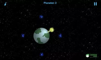Eine Richtungsanzeige und eine Art Punktesystem, wieviele Planeten man erzeugt hat, bis man das Ziel erzeicht hat.